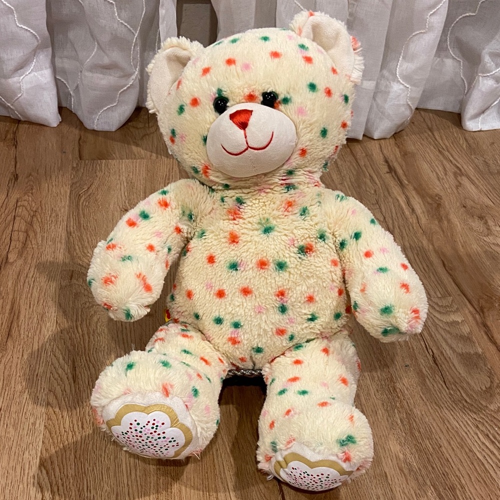 Build-A-Bear Christmas Holiday Winter “Sugar Cookie” Sprinkled Bear Retired
